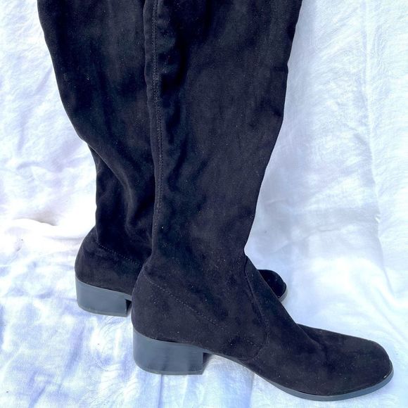 CHARLES DAVID OVER THE KNEE BOOTS VEGAN FAUX SUEDE - Picture 1 of 12